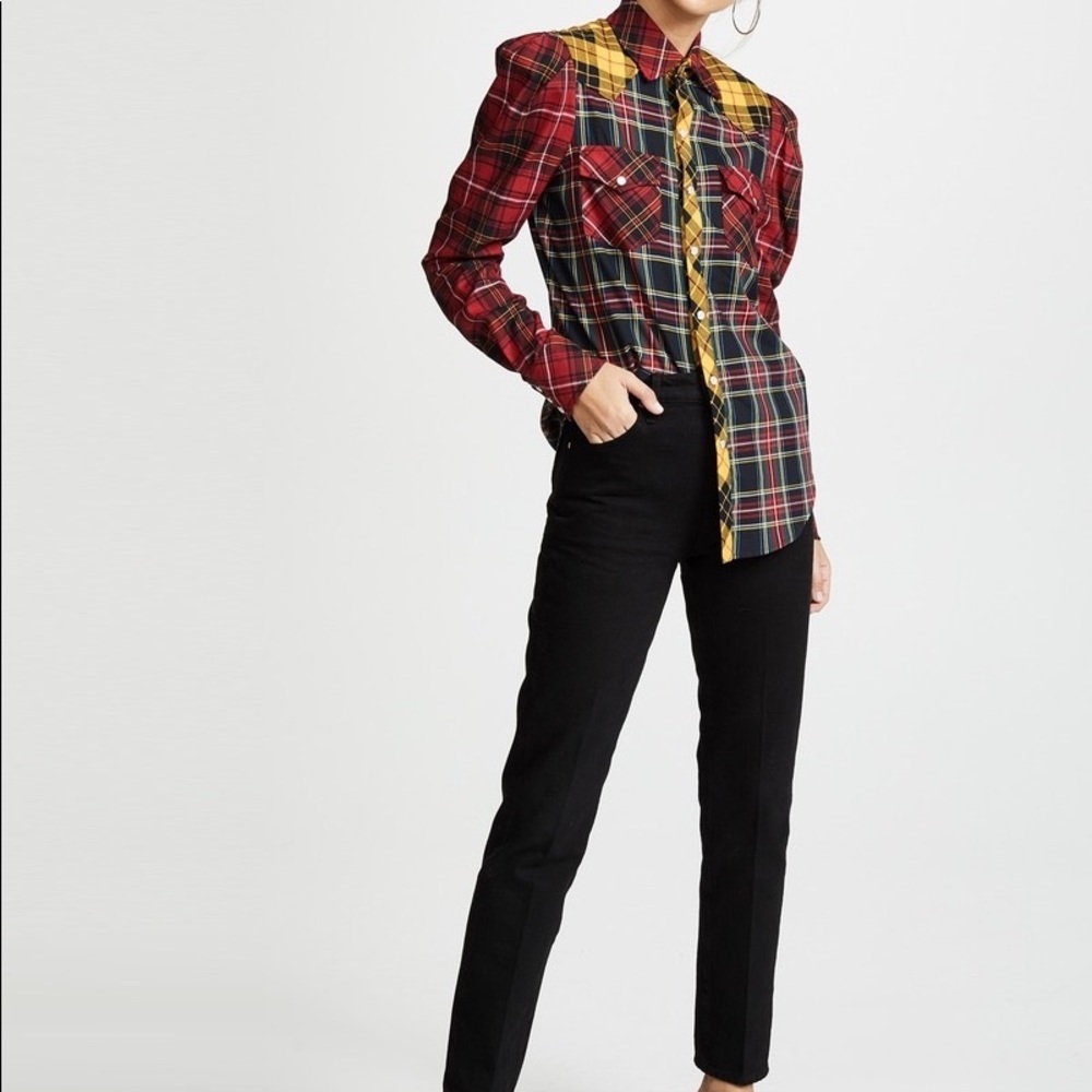 Revolve Petersyn X Aldrich Tartan Plaid Shirt Top New NWT REG $389 - Picture 2 of 4